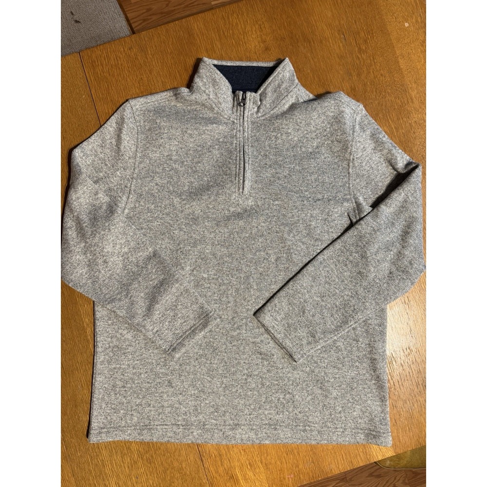 IZOD 1/4 Zip Pullover‎ Men XL Gray Heather Fleece Lined Sweater Knit Casual Golf